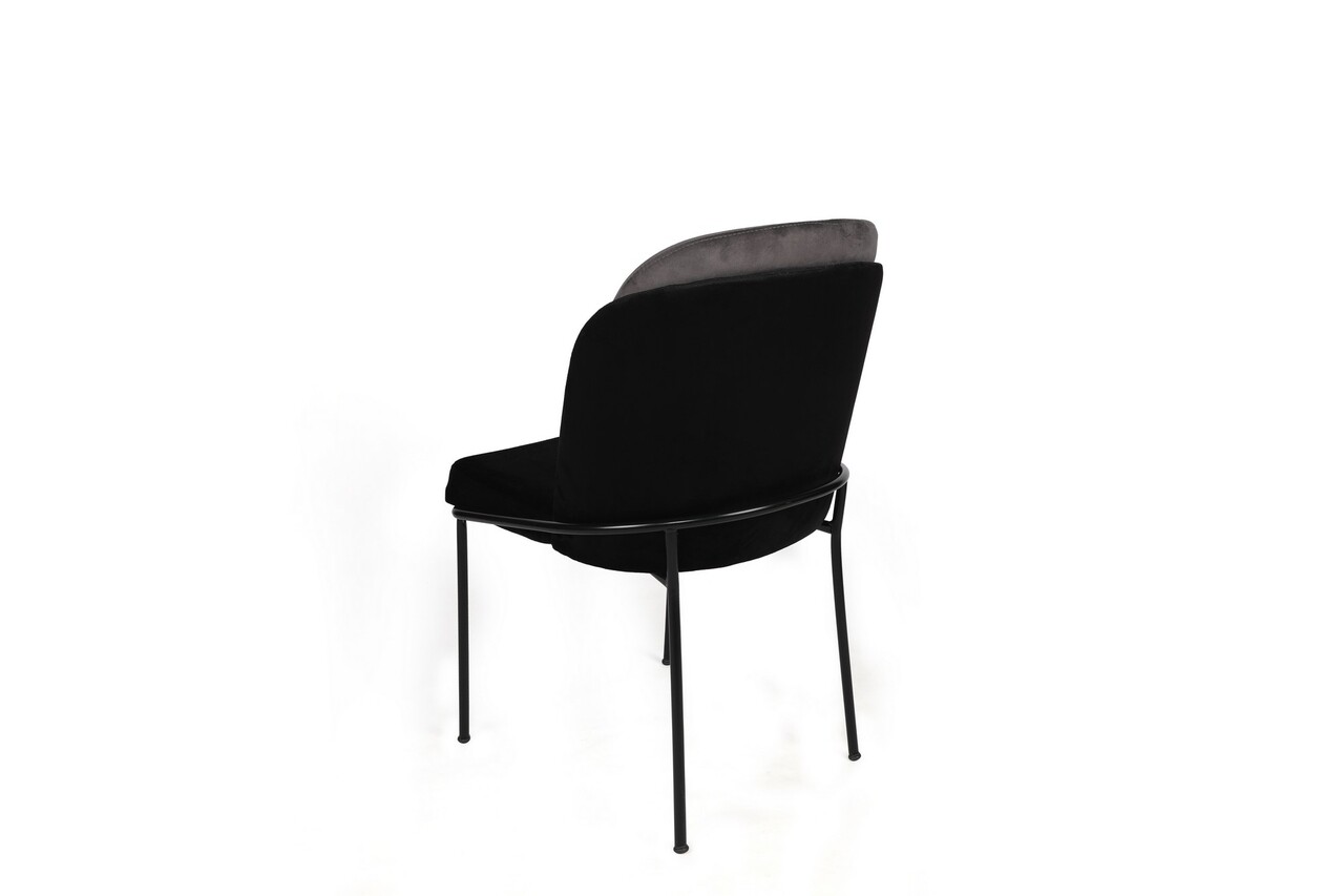 Set de scaune, Nmobb, Dore-150 V4, Metal, Gri/Negru - 2 | YEO