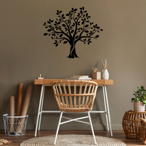 Decoratiune de perete, monumental tree 14, metal, dimensiune: 85 x 74 cm, negru