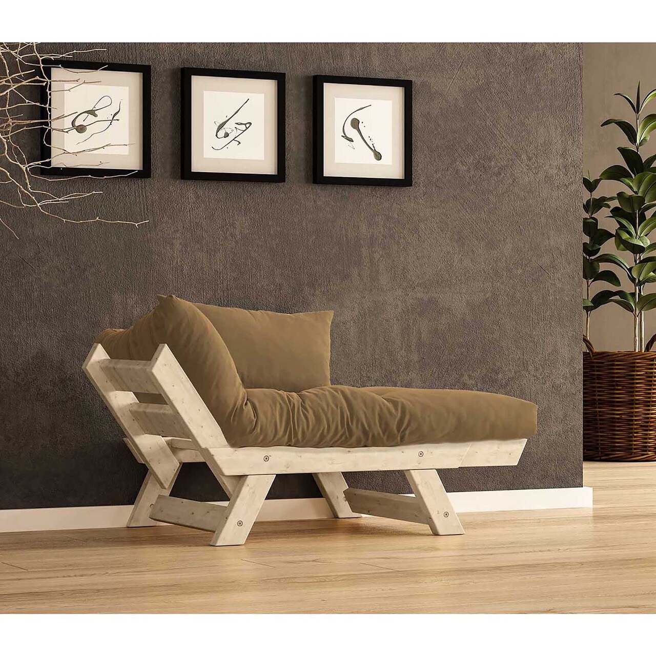 Fotoliu de gradina, Hanah Home, CPT8142-140, Natural / Cămilă - view 2