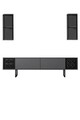 Comoda TV, Bexley, Black Line, 180x30x48 cm, PAL, Antracit / Negru