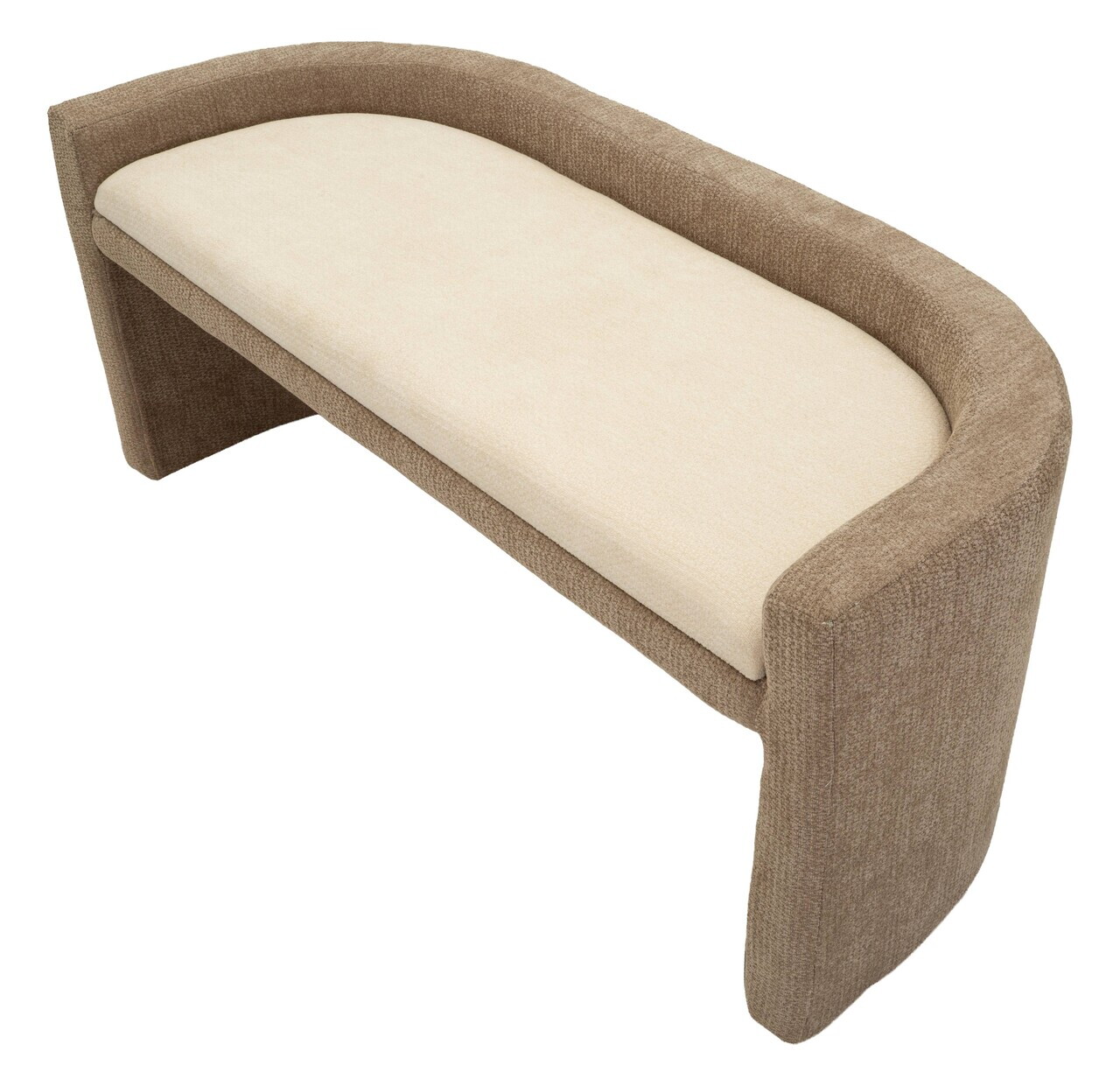 Bancheta, Mauro Ferretti, Nordic Style, 124x51x53 cm, poliester/MDF, maro — imaginea 5
