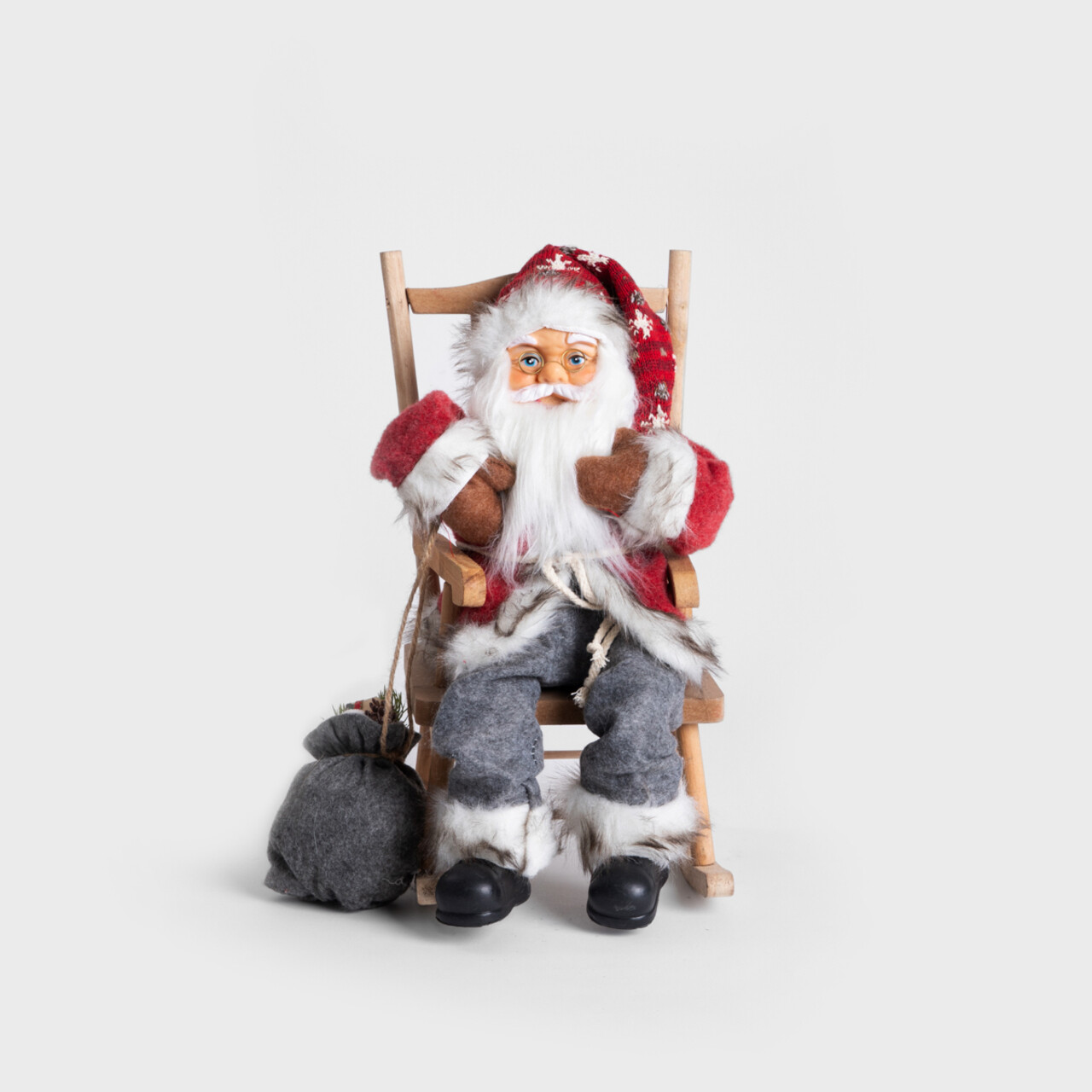 Decoratiune Mos Craciun pe balansoar Clause, Homla, 45 cm, plastic/poliester, rosu - 1 | YEO