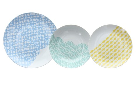 Serviciu de masa 18 piese, Tognana, Madison Happiness, portelan, multicolor Bucatarie