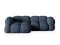 Coltar stanga 3 locuri, Loretto, Cosmopolitan Design, 250x147x68 cm, tesatura structurata, albastru inchis