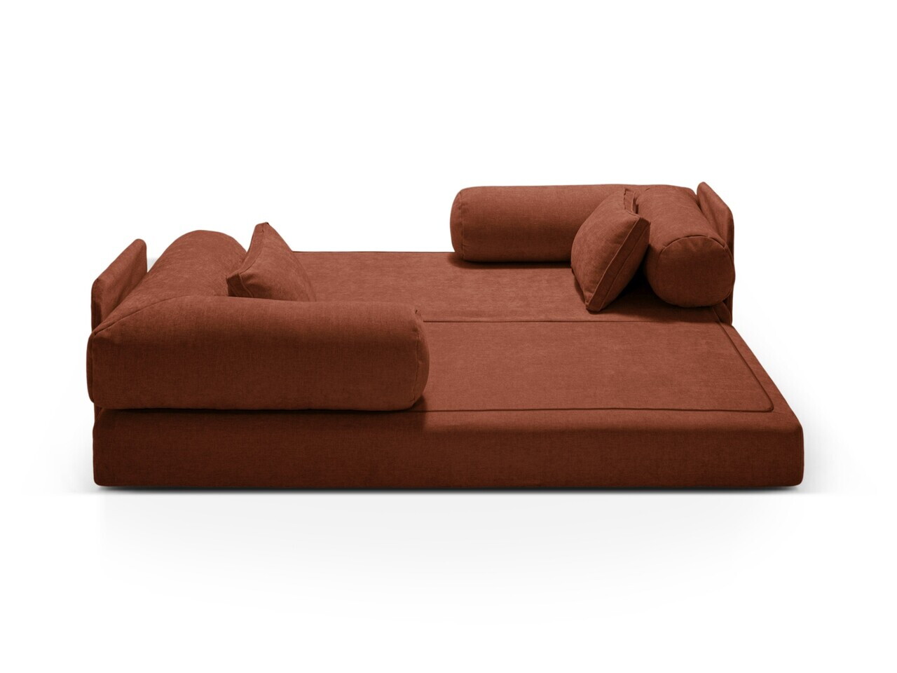 Canapea extensibila 3 locuri, Dreamy, Micadoni Home, 206x95x70 cm, tesatura structurata, caramiziu — imaginea 5