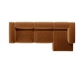 Coltar dreapta 4 locuri, Bergamo, Cosmopolitan Design, 344x152x70 cm, tesatura structurata, gri maro