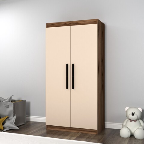 Dulap pentru haine, Arnetti, Akser, 90x180x45 cm, PAL, Nuc deschis / Bej