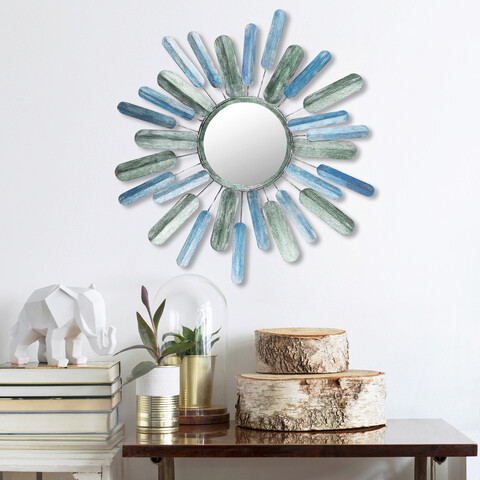 Decoratiune de perete, metal art mirror sun, metal, dimensiune: 75 x 75 x 5 cm, multicolor