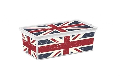 Cutie depozitare cu capac, KIS C-Box Union Jack M, 18 L, plastic KIS