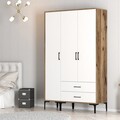 Dulap pentru haine, Hommy Craft, Kumsal ST, 120x47.5x201.4 cm, PAL, Nuc/Alb