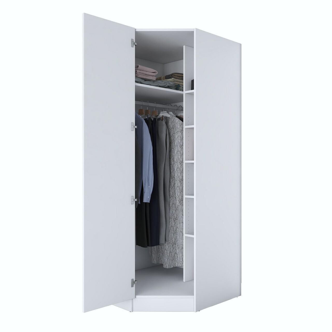 Dulap pentru haine, Hanah Home, BA205, 91x210x57.5 cm, PAL melaminat, Alb - view 8