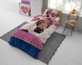 Lenjerie de pat pentru o persoana, Love Horse Pink, Dreamhouse, 2 piese, 100% bumbac, multicolora