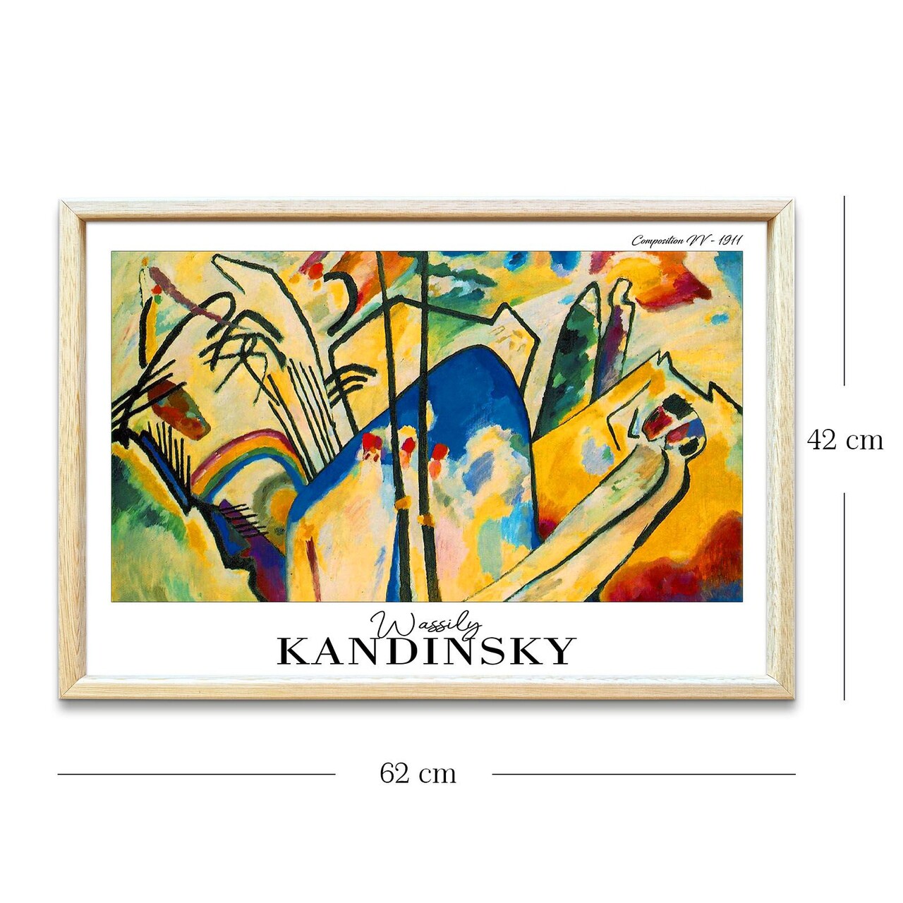 Tablou decorativ, 4262AHSKANDINSKY-007, Fundal: 100% MDF (Grosime: 2,7 mm), Multicolor - view 5