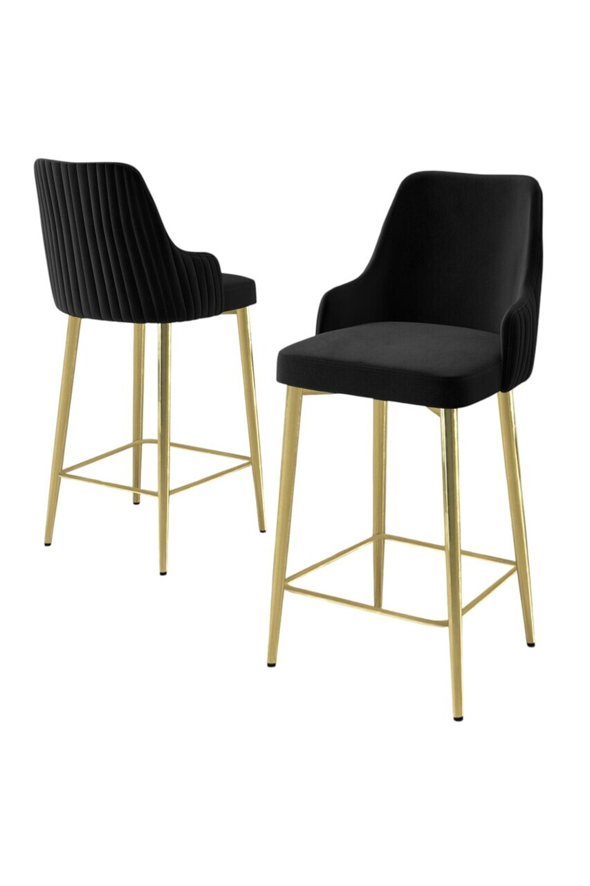 Set scaune de bar 6 piese, Hanah Home, Tera, Negru — imaginea 2
