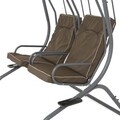 Leagan cu 2 locuri, Segars, 170 x 132 x 170 cm, otel, gri/maro