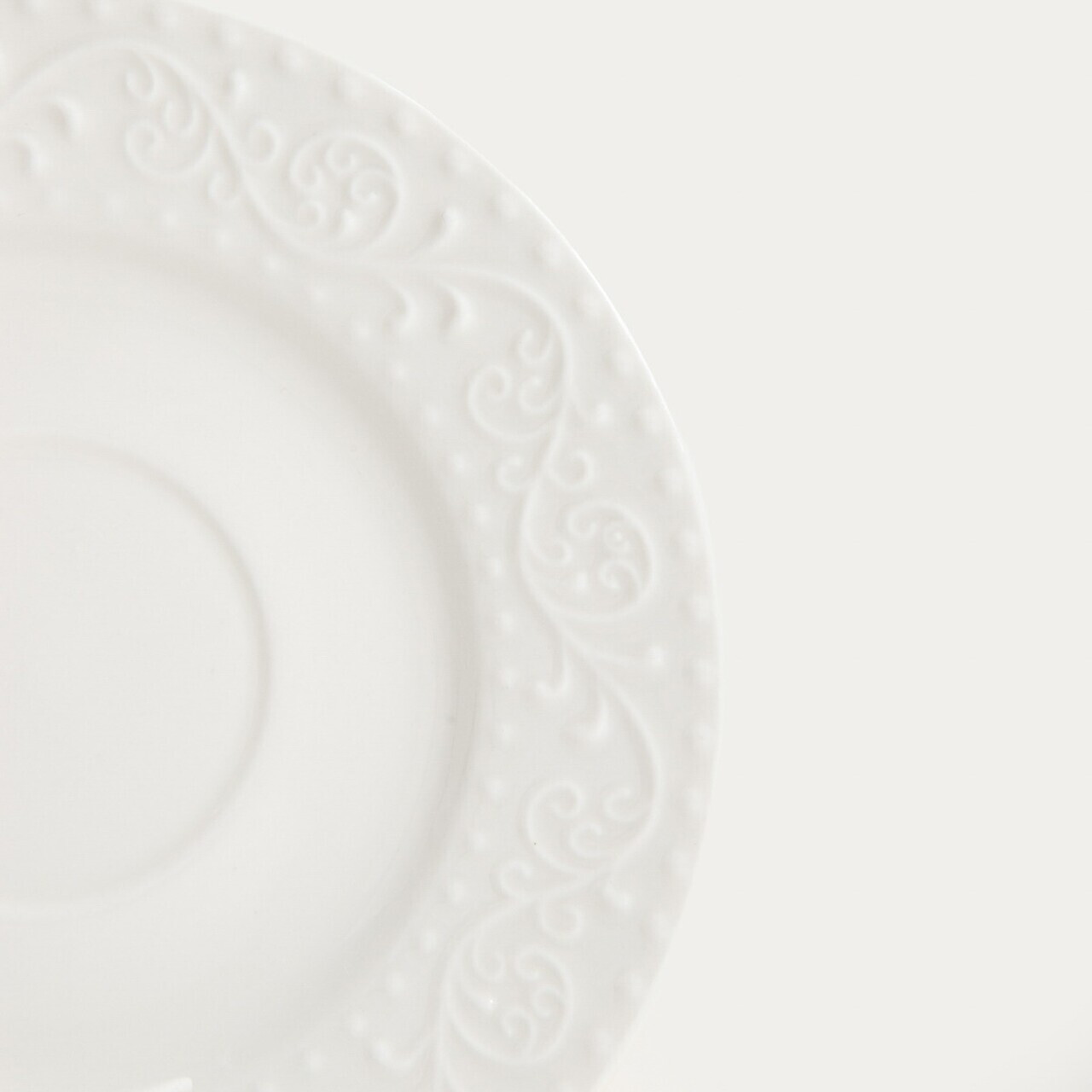 Set 3 cesti cu farfurie Sylia, Homla, 250 ml, portelan, alb — imaginea 5