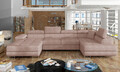Coltar extensibil dreapta 6 locuri ELTAP, Rod-43, Rodrigo, 345x202x90 cm, lemn/poliester, roz deschis
