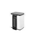 Cos de gunoi, Brabantia, Bo Small, 7 L, 20.7x24.2x31.7 cm, otel, alb
