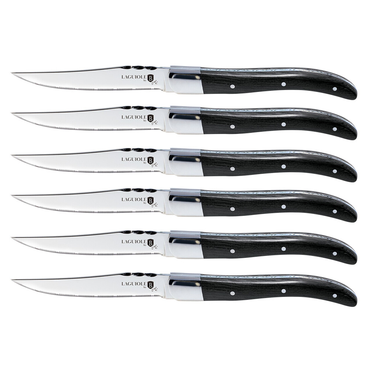 Set 6 cutite pentru friptura Berlinger Haus, Laguiole, inox, negru - view 4