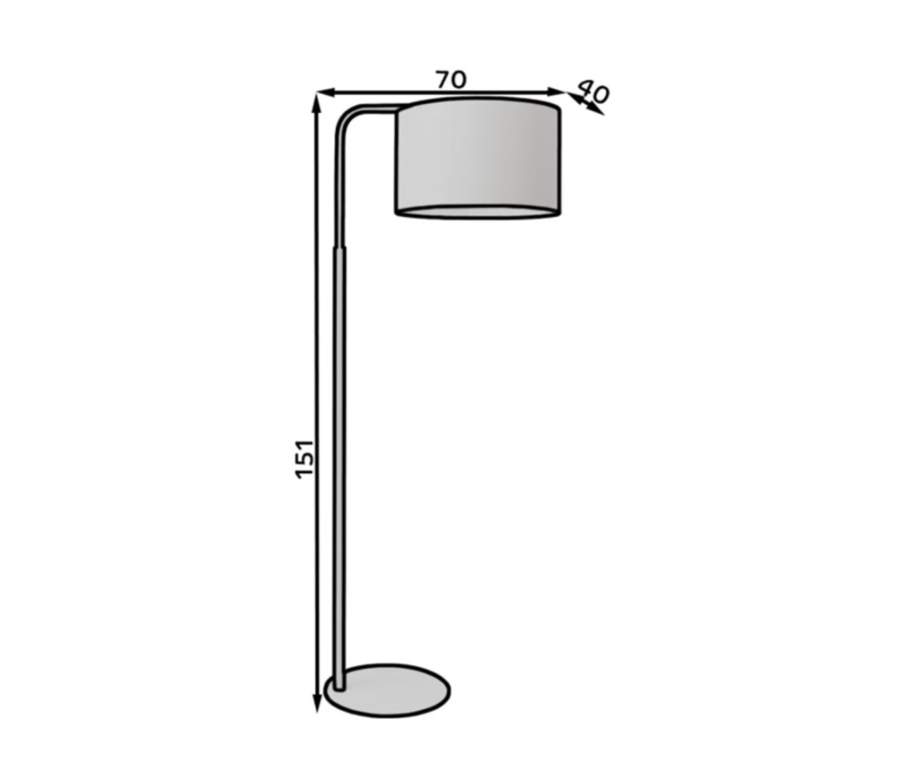 Lampadar ELTAP, Vespillo, 70x40x151 cm, 1xE27, 15W, otel/PVC, verde/auriu