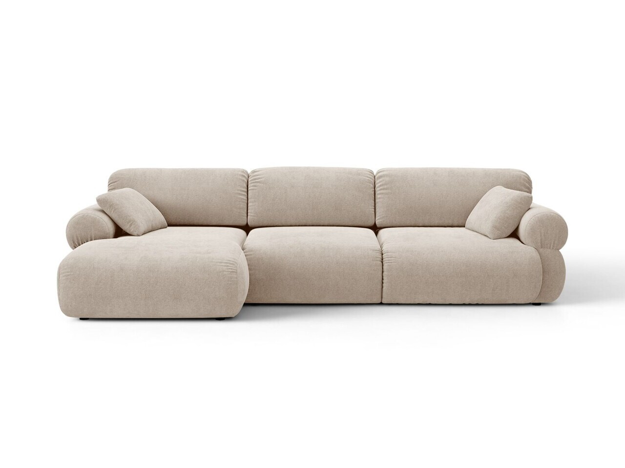 Coltar stanga 6 locuri, Ophelia, Micadoni Home, 297x164x84 cm, tesatura structurata, bej
