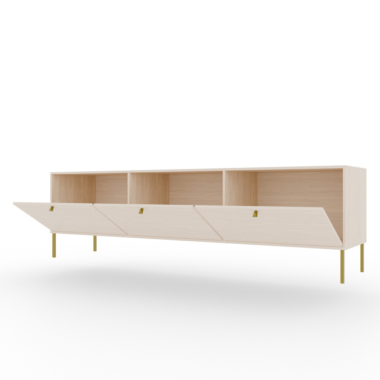 Comoda TV ADRK, Tili 3D, 180x40.8x50 cm, PAL laminat, bej — imaginea 4
