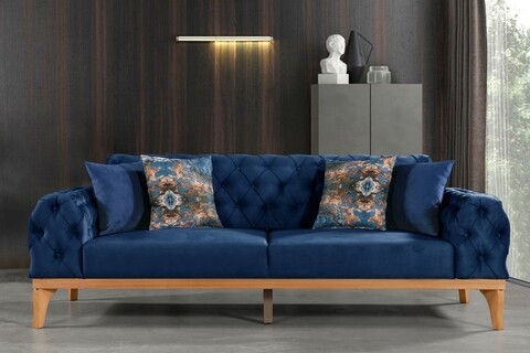 Canapea Elena-toledo37, Pandia Home, 230x95x85 cm, lemn, albastru Canapele si coltare