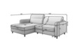 Coltar extensibil stanga 3 locuri ELTAP, LT-24TOU, Gomsi, 228x165x100 cm, lemn/poliester, roz