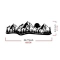 Decoratiune de perete, Mountain, metal, 68 x 21 cm, negru