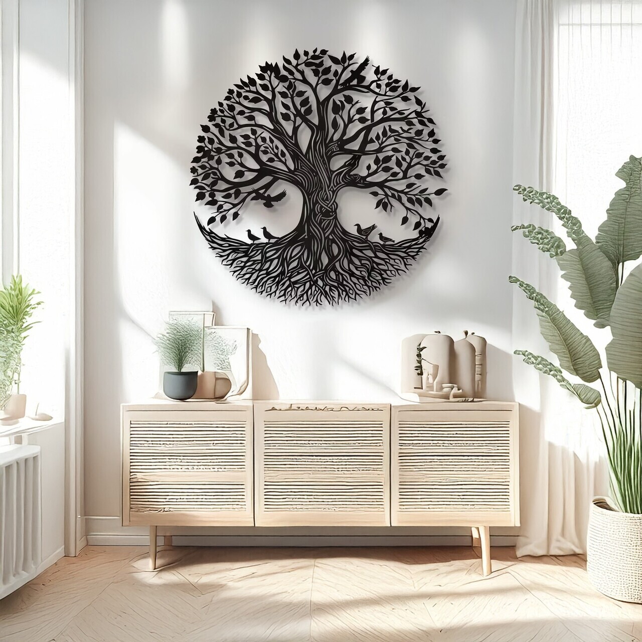 Decoratiune de perete, DCV-1073-MT, Dimensiune: 80 x 80 cm, Negru — imaginea 3