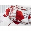Lenjerie de pat dubla Maci, Heinner Home, 6 piese, 200x220 cm, 100% bumbac, rosu si alb