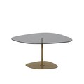Masuta de cafea, Neostill, Soho, 85x40x67 cm, Sticla temperata, Gri inchis/Auriu