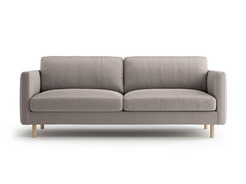 Canapea 3 locuri, Eden, Micadoni, 173x92x90 cm, catifea, gri beton