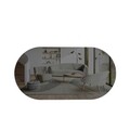 Oglinda decorativa, Siam, Riors, 45x85x2.2 cm, MDF , Gri inchis/Auriu