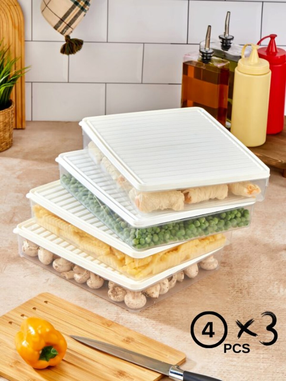 Set recipiente depozitare, Hermia, 452PTR1152, Alb - view 4