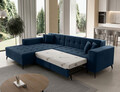 Coltar extensibil stanga 4 locuri ELTAP, Sol-19, Solange, 292x196x84 cm, lemn/poliester, albastru inchis