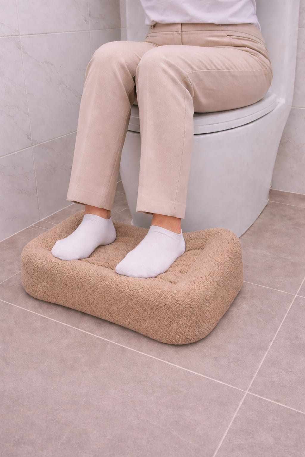 Scaun de toaletă, Hanah Home, Teddy, 45x20x35 cm, Maro