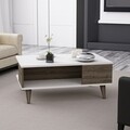 Masuta de cafea Lyon, Maison in Design, 90 x 60 x 39 cm, PAL, alb/natural