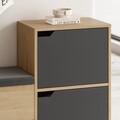 Pantofar, Decortie, Haven Shoe Bench, PAL, Antracit / Stejar