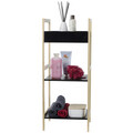Etajera baie Scandic, Jotta, 3 rafturi, 30x30x72 cm, bambus, negru/maro