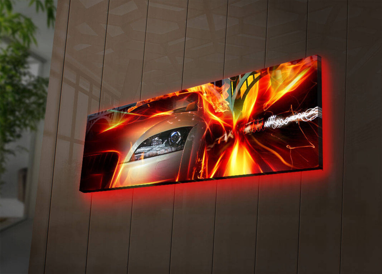 Tablou decorativ cu lumina LED, 3090DACT-42, 30 x 90 cm, Multicolor - view 3