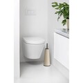 Perie de toaleta cu suport, Brabantia, ReNew, 12x12x42 cm, otel, bej