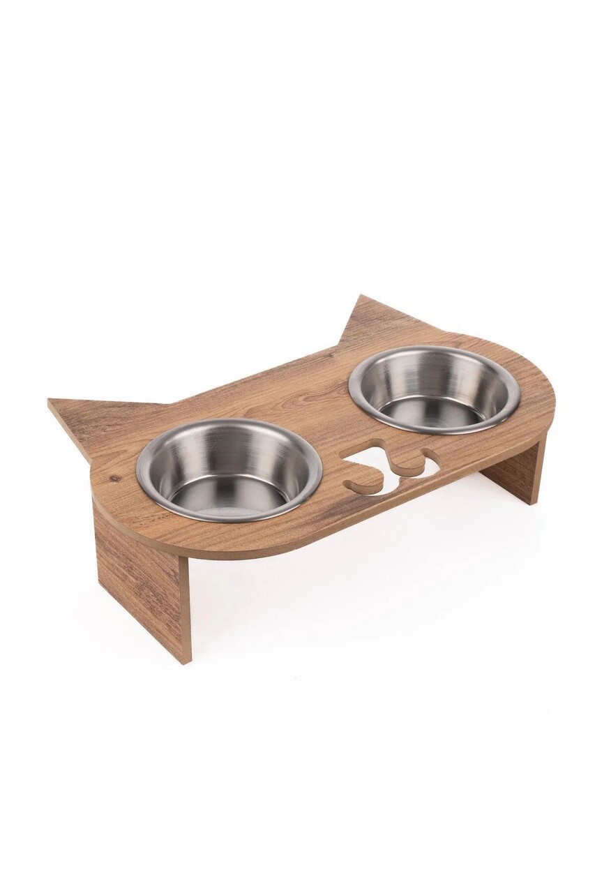 Bol pentru hrana animale de companie, Paws &amp; Whiskers, Apvm4, MDF , Multicolor - imagine 2