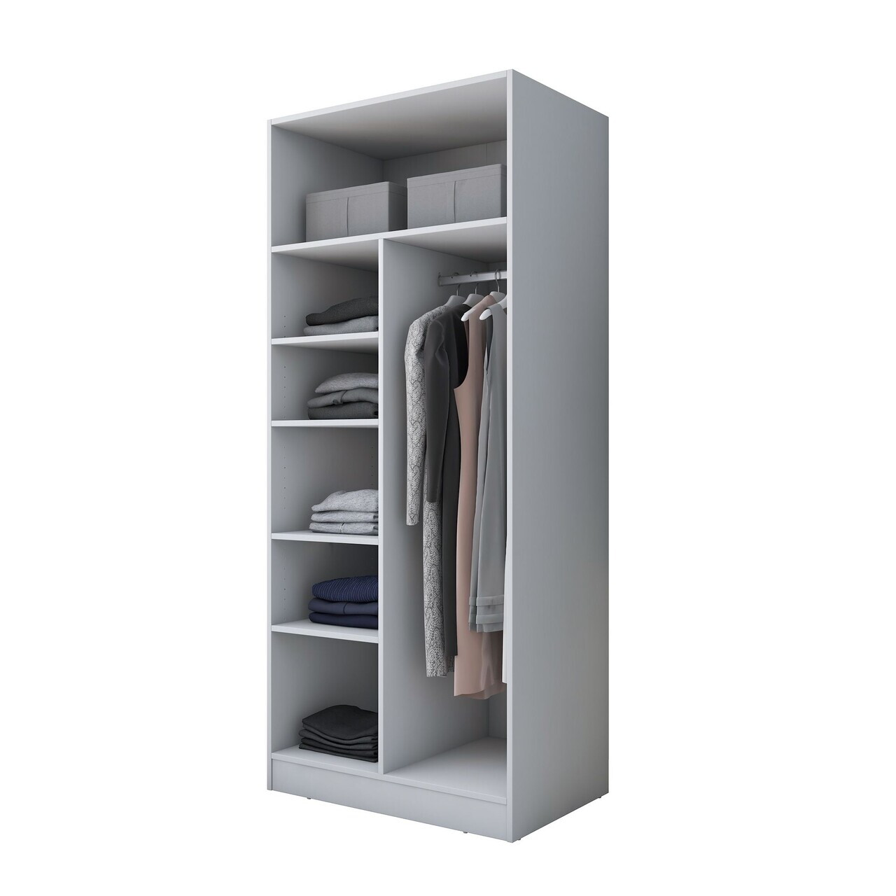 Dulap pentru haine, Hanah Home, BA170, 90x210x57.5 cm, PAL melaminat, Alb - view 9