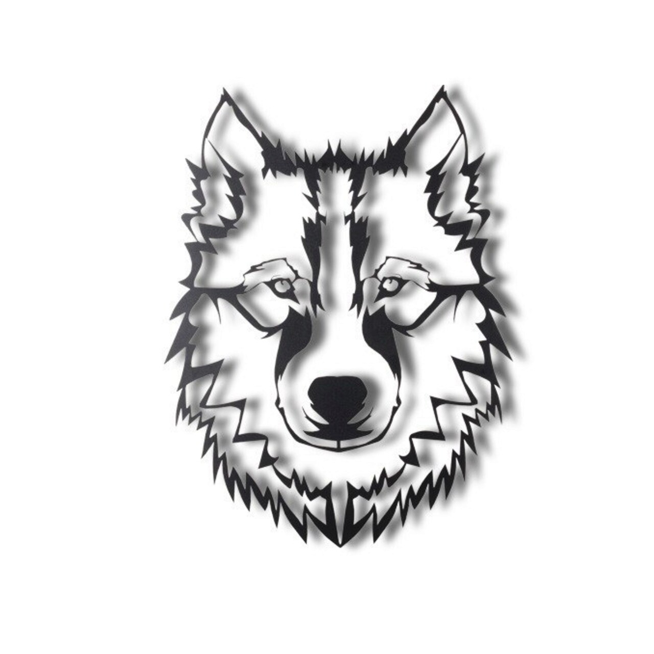 Decoratiune de perete, Wolf v11, Dimensiune: 38 x 50 cm, Negru - imagine 7