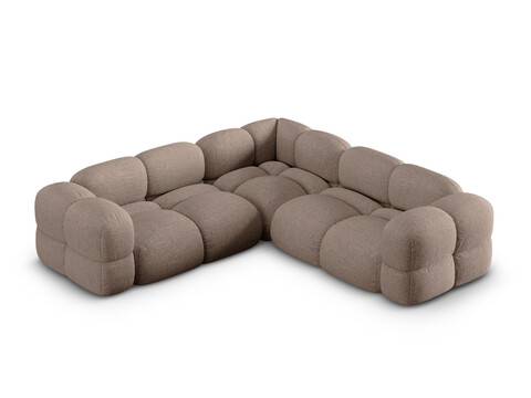 Coltar simetric 4 locuri, Loretto, Cosmopolitan Design, 250x250x68 cm, tesatura structurata, cappuccino