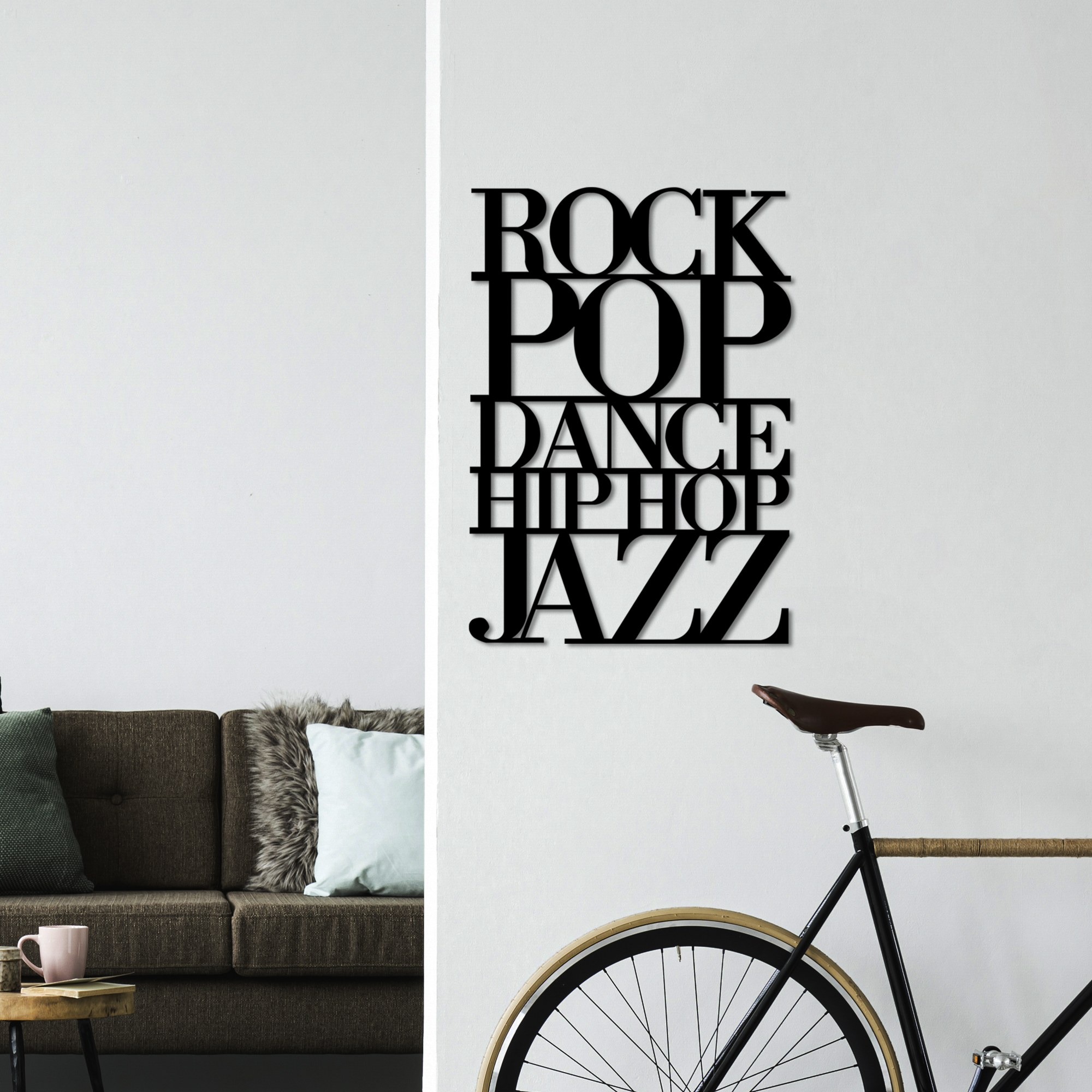 Decoratiune de perete, We Love Music, Dimensiune: 57 x 40 cm, Negru