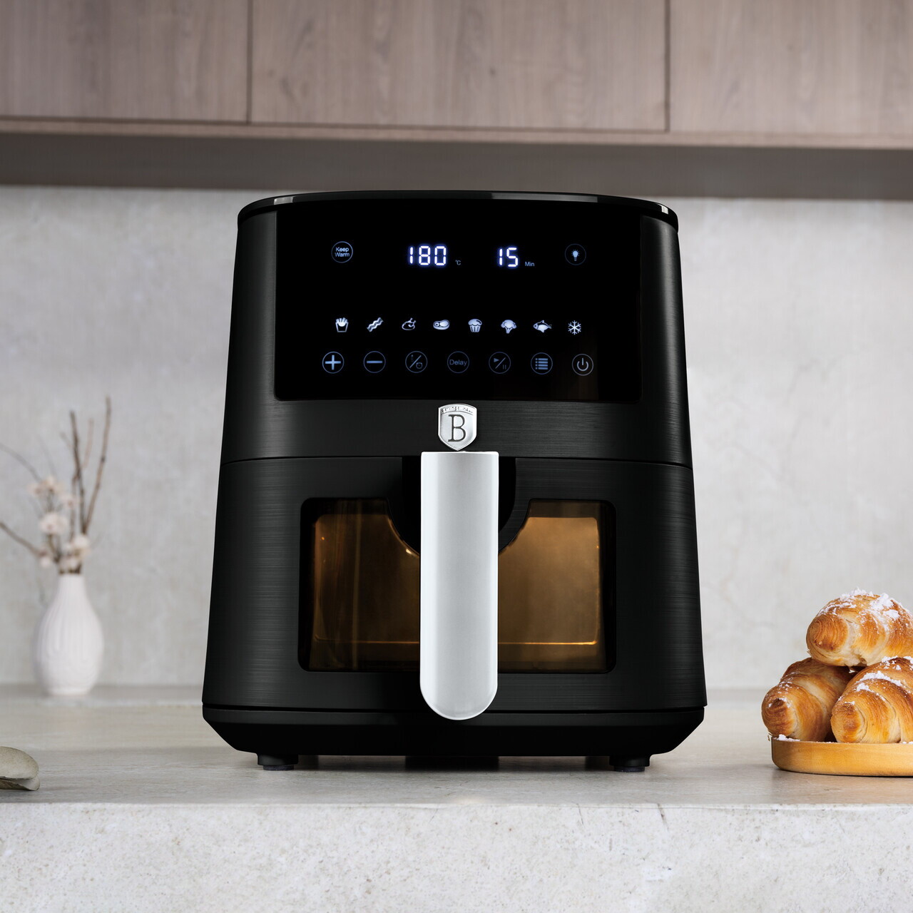 Friteuza cu aer cald si fereastra Berlinger Haus, Matte Black, 5 L, 1400W, negru mat - imagine 2