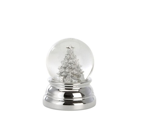 Glob de zapada, Hermann Bauer, Xmas Tree, 6.5 x 5 cm, polirasina/sticla, argintiu/alb