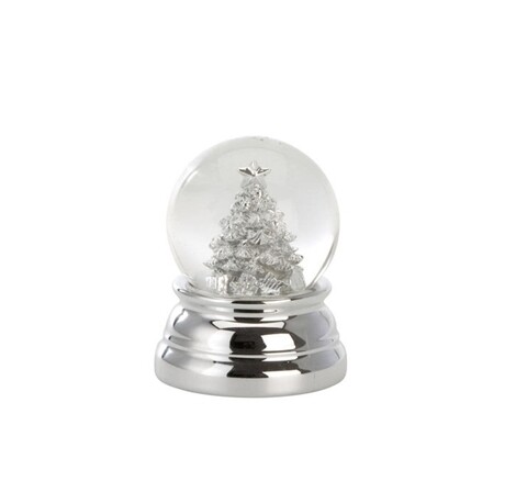 Poza Glob de zapada, Hermann Bauer, Xmas Tree, 6.5 x 5 cm, polirasina/sticla, argintiu/alb